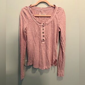 Free People We The Free Shell Stitch Lace Henley Medium